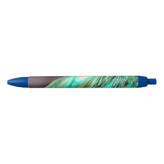 Peacock Feathers Blue Green Lila Kugelschreiber