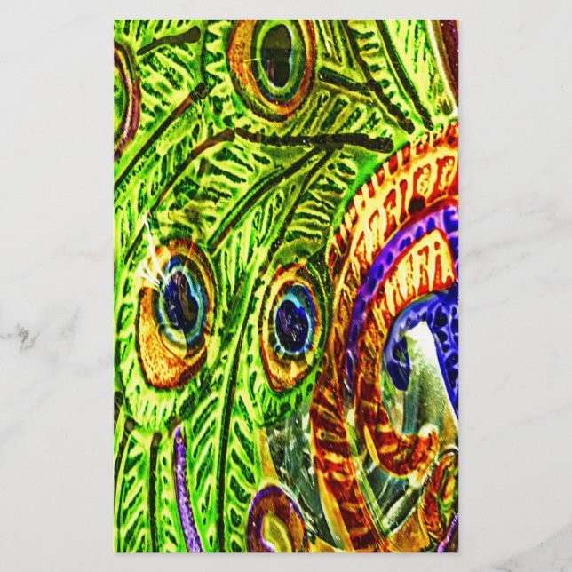 Peacock Feathers Briefpapier (Vorderseite)