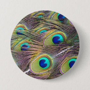 Peacock Feathers Button
