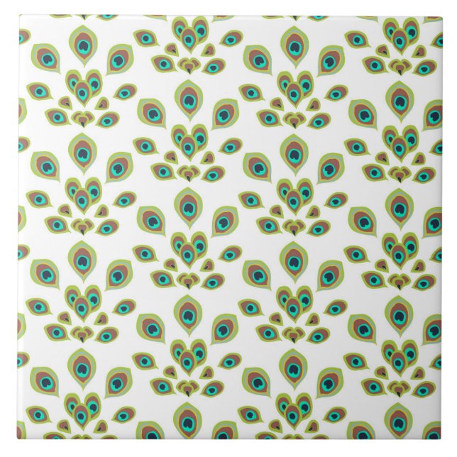 Peacock Feathers Fliese (Vorderseite)