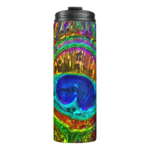Peacock Feathers Glass Art 1 Thermal Tumbler Thermosbecher