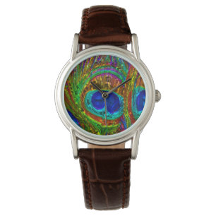 Peacock Feathers Glass Art Watch & zahlreiche Opti Armbanduhr
