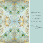 Peacock Feathers Gold und Dusty Blue Decoupage Seidenpapier<br><div class="desc">Eines der beiden Bilder, VERLASSEN Seitenversion für passende Türen. Man kann diese 180 Grad drehen, um ein vierteiliges Spiegelmuster zu erzeugen. Ein Koordinatensystem für eines der beliebtesten Gemälde von Audrey Jeanne, das jetzt in Papiertaschentuch zum Entweiden erhältlich ist! Diese Pfauenfedern sind Set zwischen eleganten goldfolienvergoldeten Blättern, Pfauenfedern und einem grau-blauen...</div>