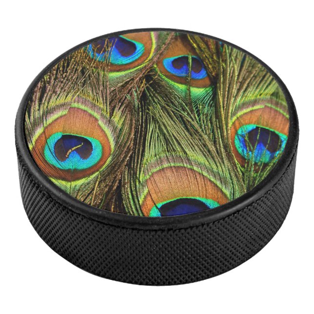 Peacock Feathers Hockey Puck (3/4)