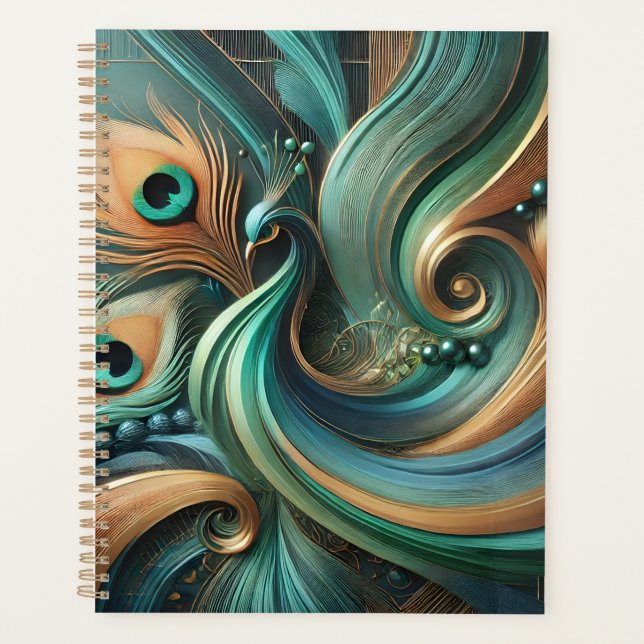 Peacock Feathers in Abstract Flow Planner (Devant)