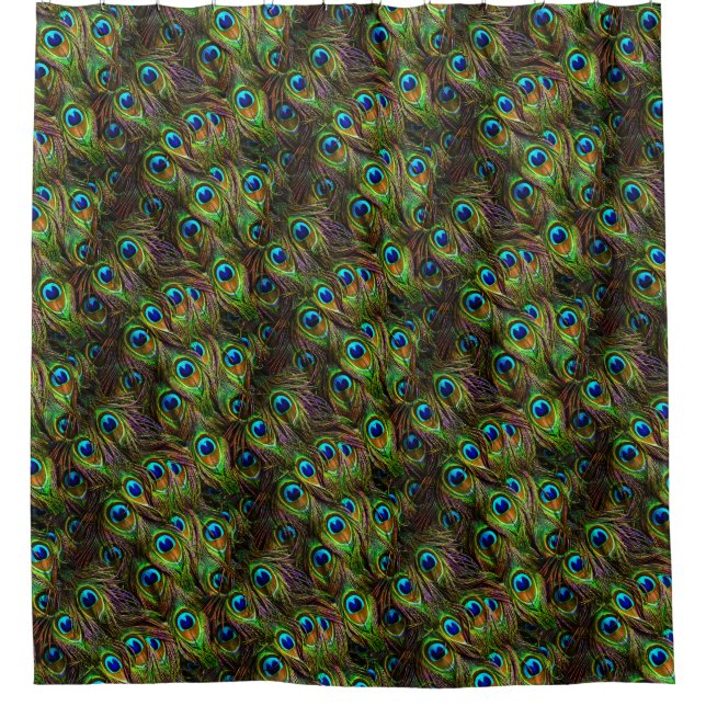 Peacock Feathers Invasion Duschvorhang (Vorderseite)