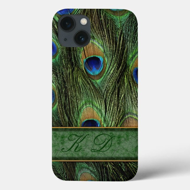 Peacock Feathers iPhone 6 Case Monogram (Rückseite)