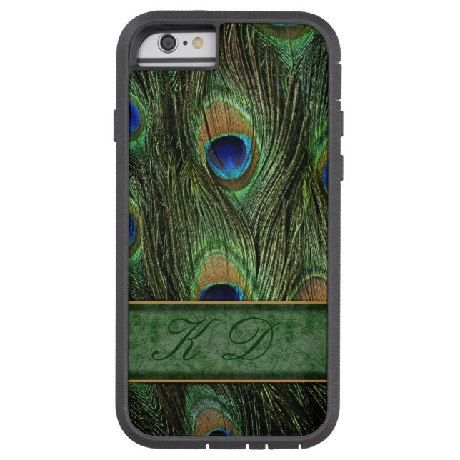 Peacock Feathers iPhone 6 Case Monogram (Rückseite)