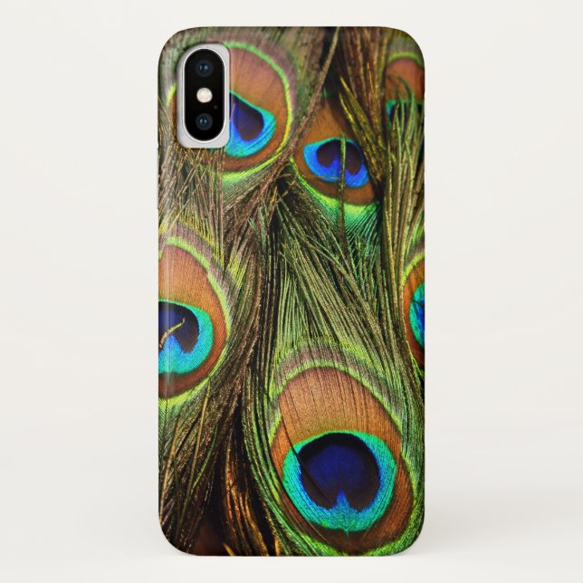 Peacock Feathers iPhone X Case (Rückseite)