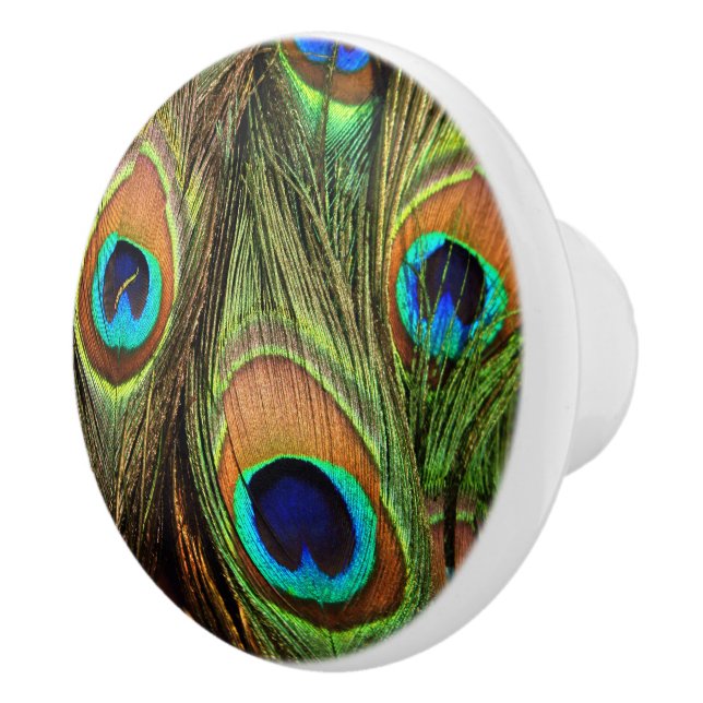 Peacock Feathers Keramik Knob Keramikknauf (Rechts)