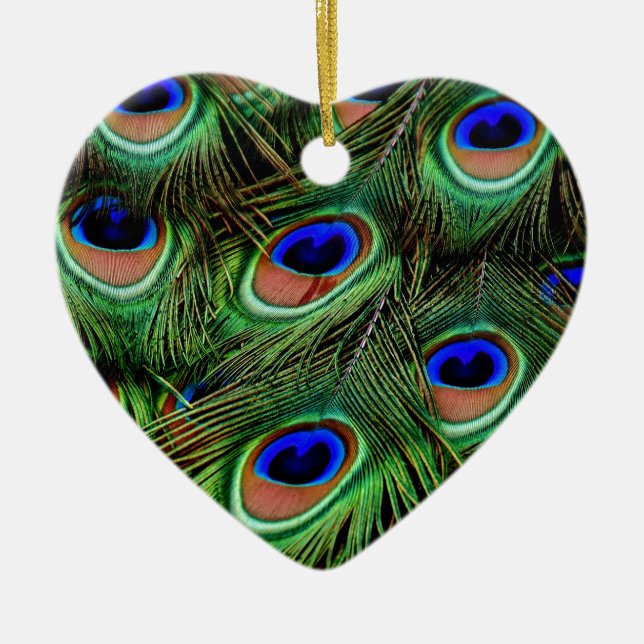 Peacock Feathers Keramik Ornament (Vorne)