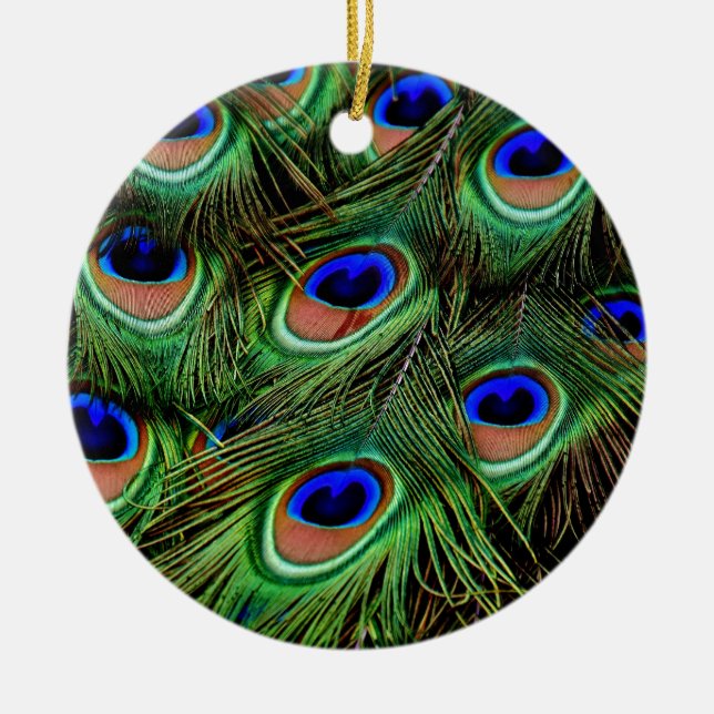Peacock Feathers Keramikornament (Vorne)