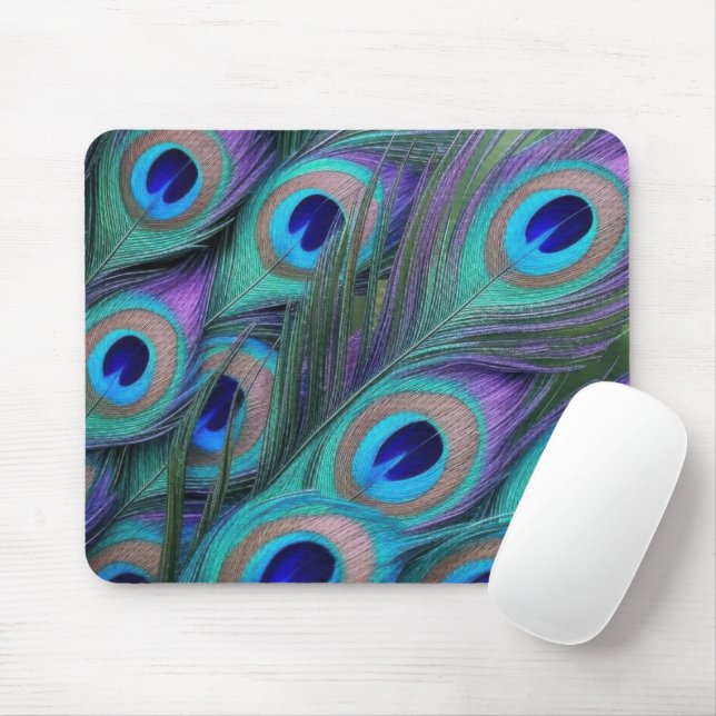 Peacock Feathers Mousepad (Mit Mouse)