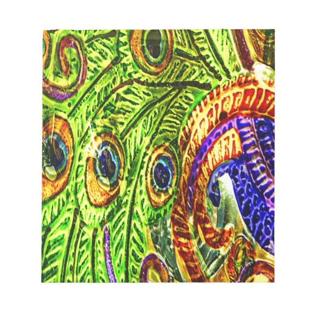 Peacock Feathers Notizblock (Vorderseite)