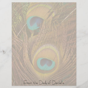 Peacock Feathers Personalisiert Letterhead