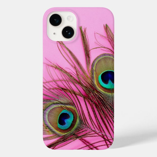 Peacock Feathers Pink iPhone Tough Case-Mate Case-Mate iPhone Hülle (Rückseite)