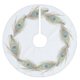 Peacock Feathers Polyester Weihnachtsbaumdecke