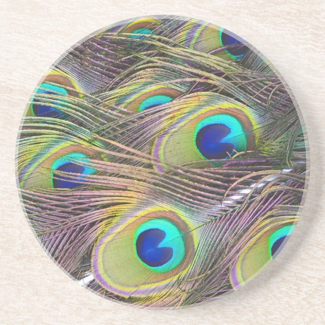 Peacock Feathers Sandstein Untersetzer (Vorne)