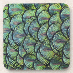 Peacock Feathers Set von 6 Untersetzer