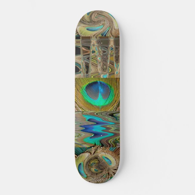 Peacock Feathers Skate Board Skateboard (Vorderseite)