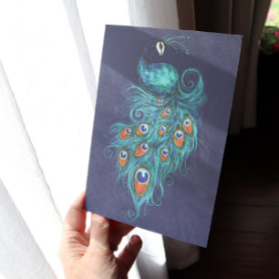 Peacock Feathers Teal Peacocks                     Karte