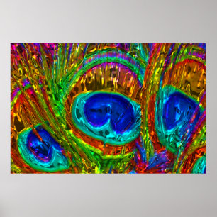 Peacock Feathers Verre Art 1 Poster