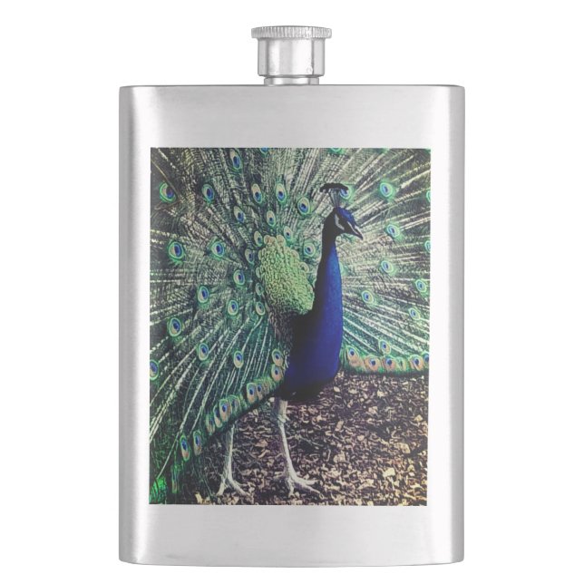 Peacock Flachmann (Vorderseite)