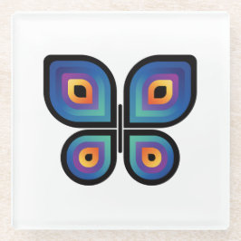 Peacock Flame Butterfly Glasuntersetzer