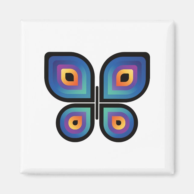 Peacock Flame Butterfly Magnet (Vorne)