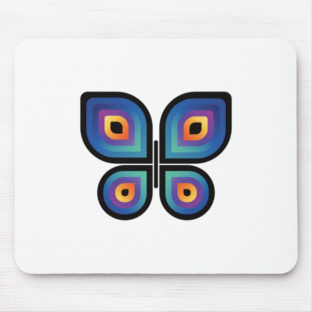 Peacock Flame Butterfly Mousepad (Vorne)