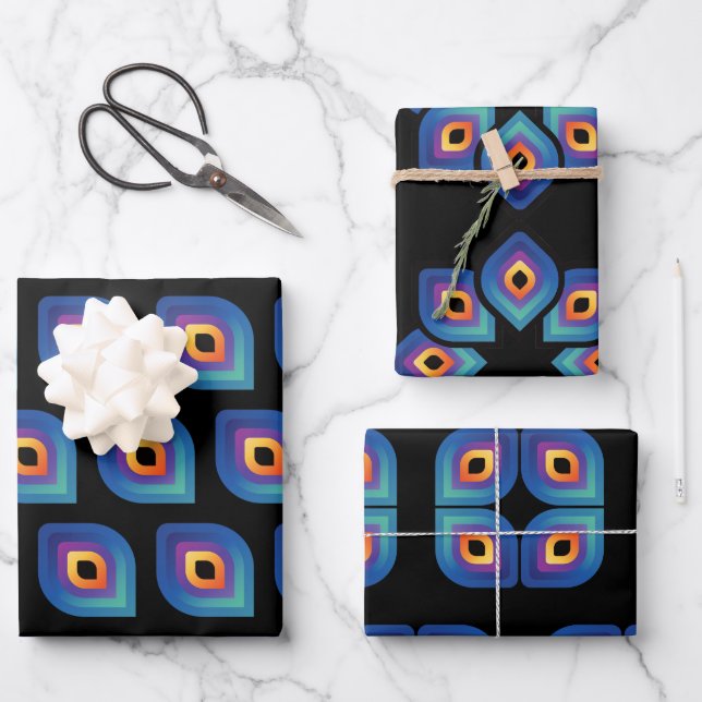Peacock Flame (Pattern) Geschenkpapier Set (Vorderseite)