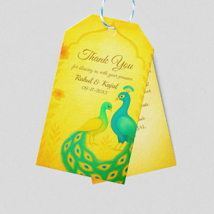 Peacock Floral Indian Wedding Danke Card Geschenkanhänger