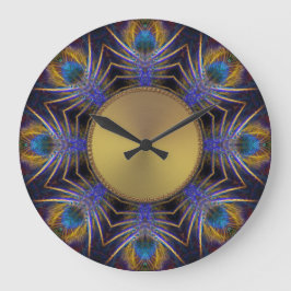 Peacock Fractal Web Feathers Wall Clock Große Wanduhr