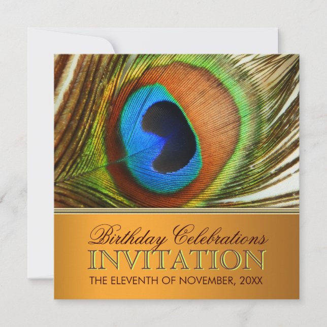 Peacock Goddess Geburtstagsparty Einladungen (Vorderseite)