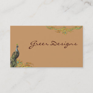Peacock & Gold Filigree Rokoko Business Cards Visitenkarte