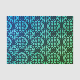 Peacock Green Gradient Damask Muster  Seidenpapier