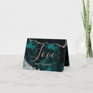 Peacock Green & Rose Gold Marble Merci photo