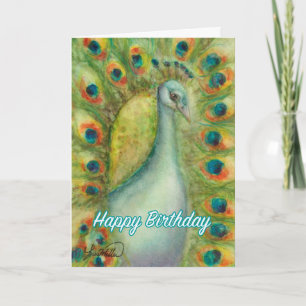 Peacock Happy Birthday Card Serendipity Royal Voge Karte