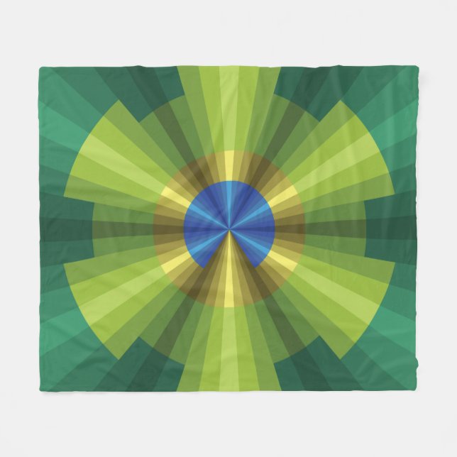 Peacock Illusion Fleece Blanket (Vorderseite (Horizontal))