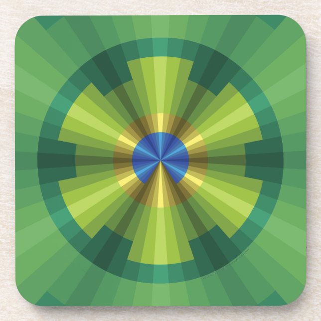 Peacock Illusion Square Coaster Untersetzer (Vorderseite)