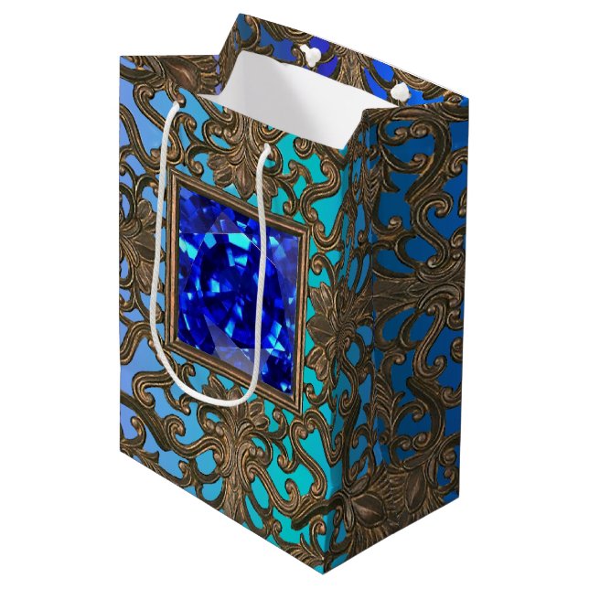 Peacock Jewel Mittlere Geschenktüte (Vorderseite Schrägansicht)