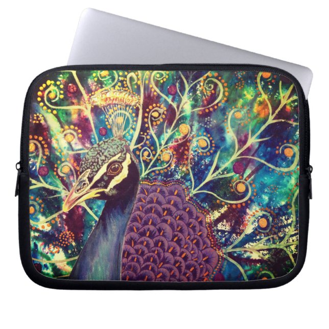 Peacock kaleidoscope farbenfroh boho künstlerisch laptopschutzhülle (Vorderseite)