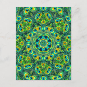 PEACOCK KALEIDOSCOPE POSTKARTE