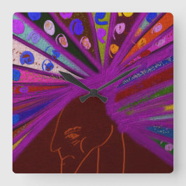 Peacock King Quadratische Wanduhr