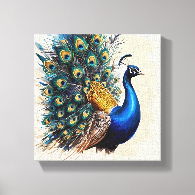 Peacock-Leinwand Leinwanddruck (Vorderseite)