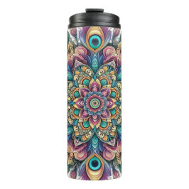 Peacock Mandala Thermal Tumbler Thermosbecher
