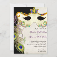 Peacock Masquerade Maskenball - Einladung zur Hoch