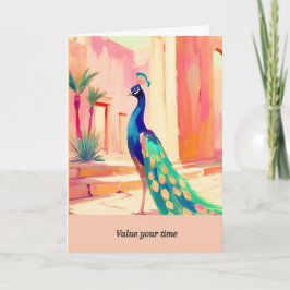 peacock message happy birthday karte