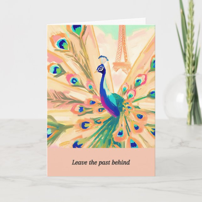 peacock message happy birthday karte (Vorderseite)