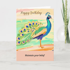 peacock message happy birthday karte